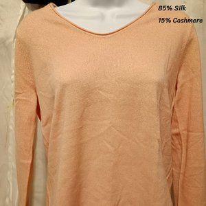 Eileen Fischer cashmere beige pink sweater